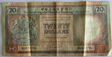 Load image into Gallery viewer, 1990 The Hongkong and Shanghai Banking Corporation $20 Banknote
