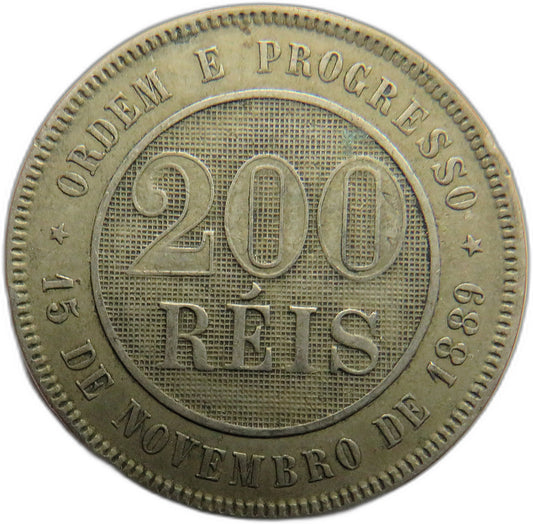 1899 Brazil 200 Reis Coin