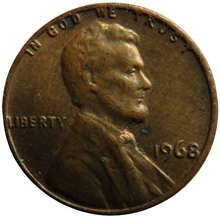 Load image into Gallery viewer, 1968 USA Lincoln One Cent Coin
