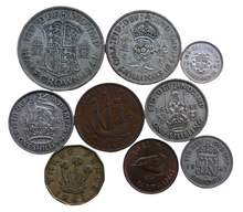 Load image into Gallery viewer, 1941 King George VI 9 Coin Year Set Halfcrown - Farthing Great Britain
