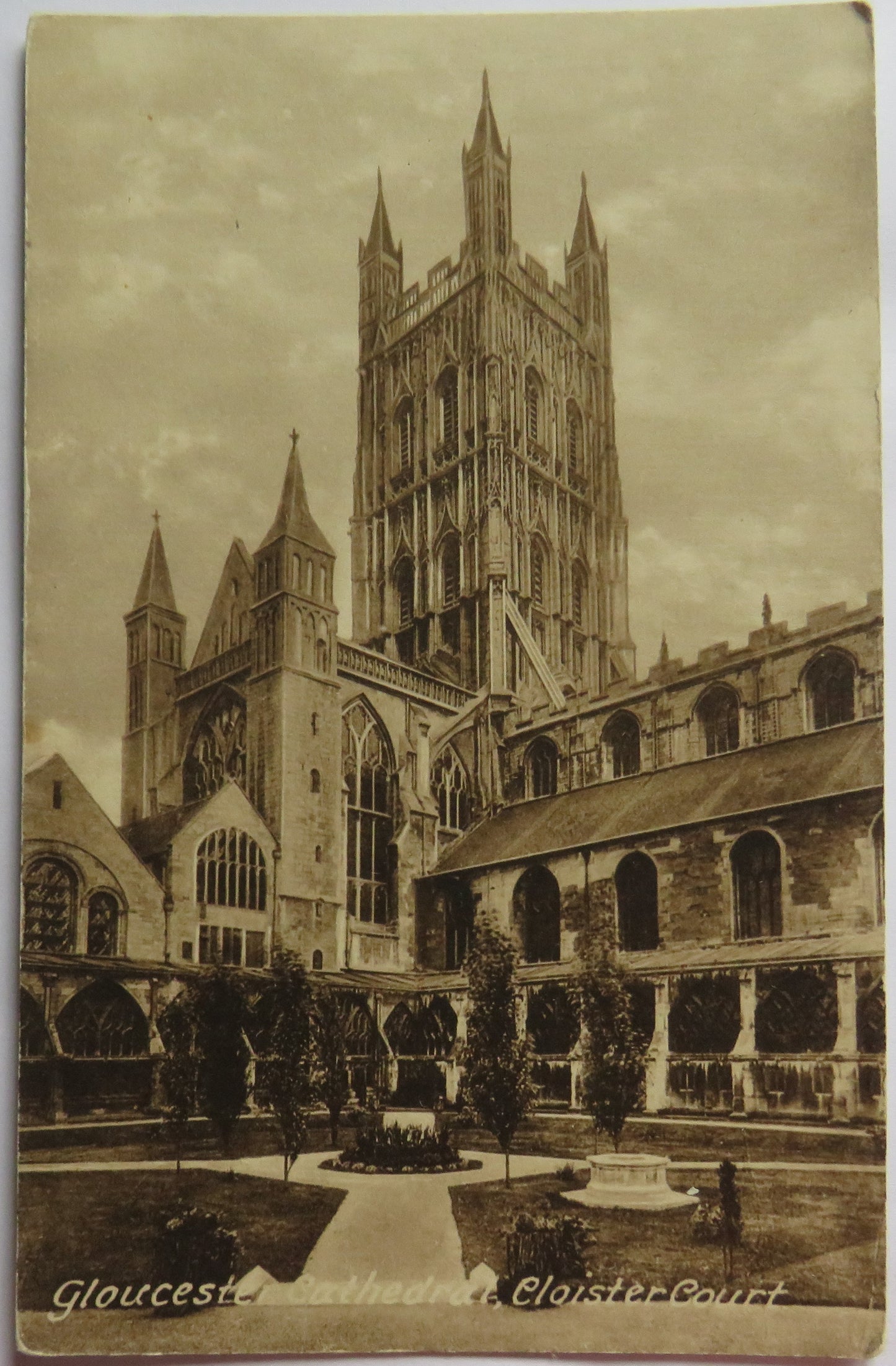 Vintage Postcard of Gloucester Cathedral, Cloister Court