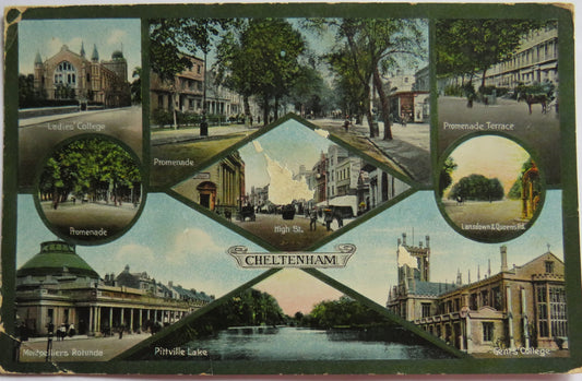 Vintage Multiview Postcard of Cheltenham