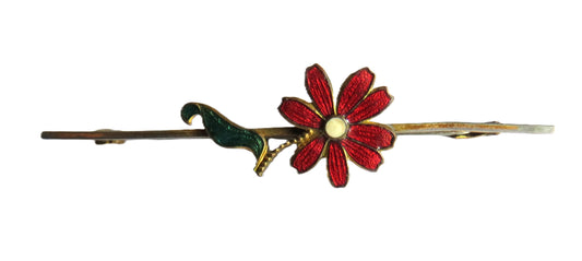 Vintage Enamel Floral Brooch