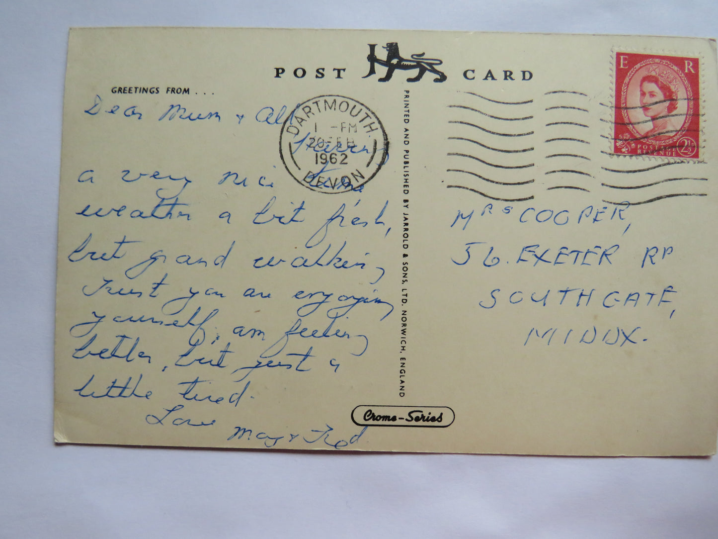Vintage Postcard of The Rose Time, The Cottage, Blackpool 1962