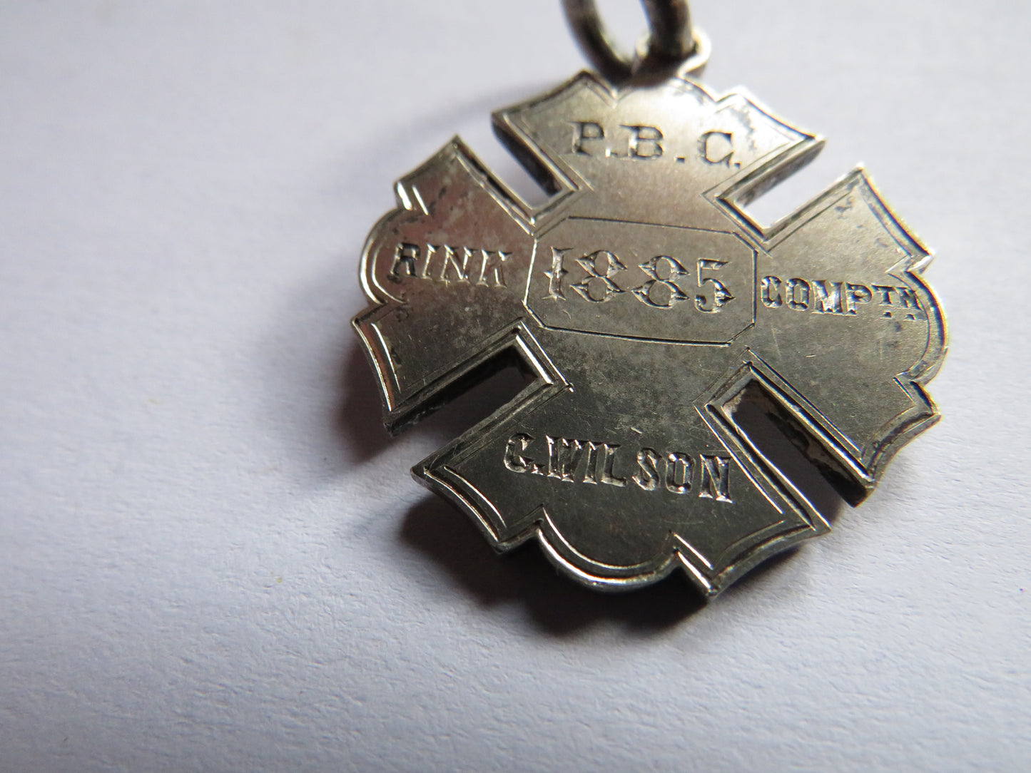 Antique Sterling Silver Fob Medal 1885 Rink Competitions Curling