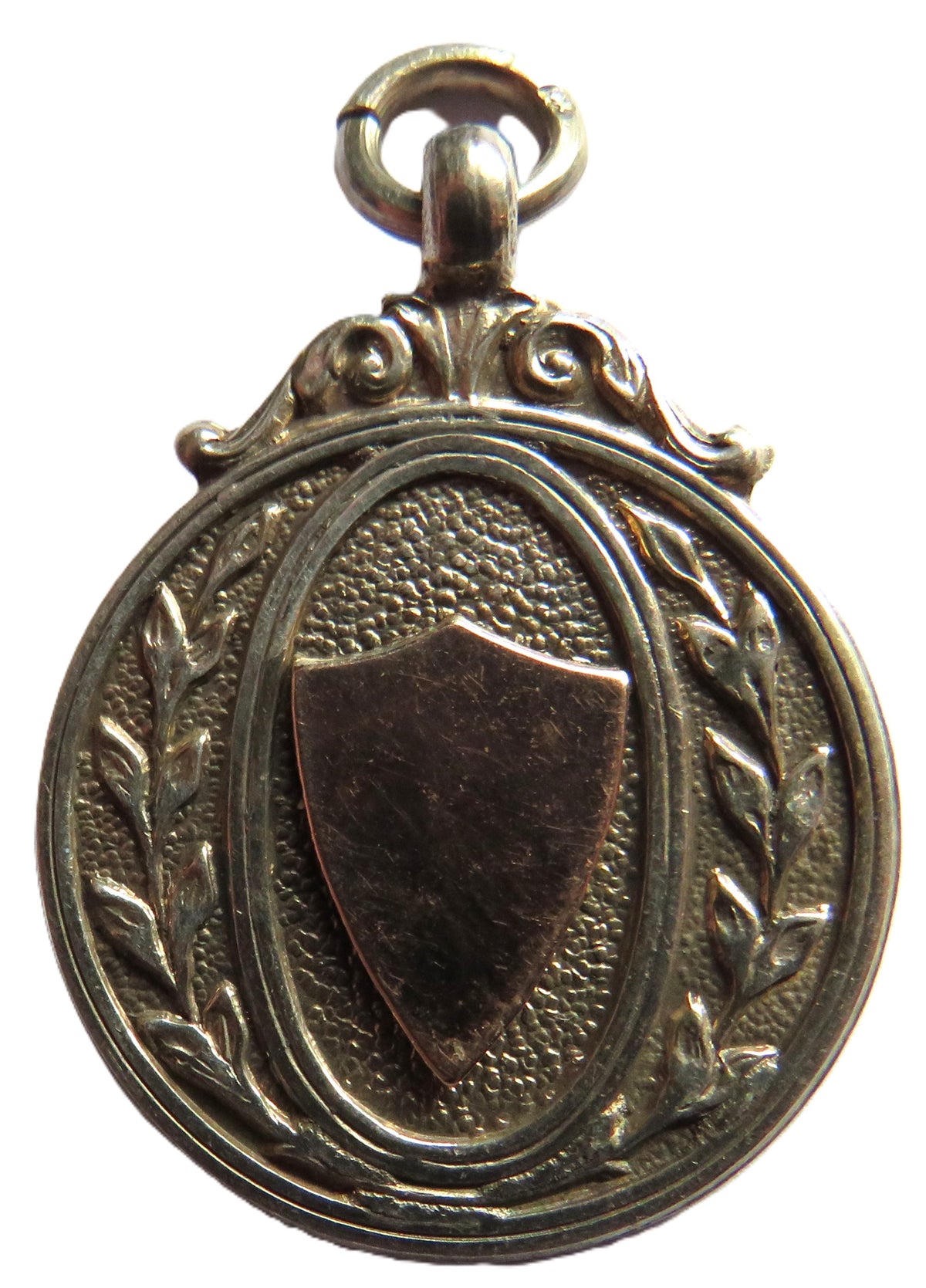 Antique Sterling Silver & Gold Fob Medal Dated 1932 On Rear