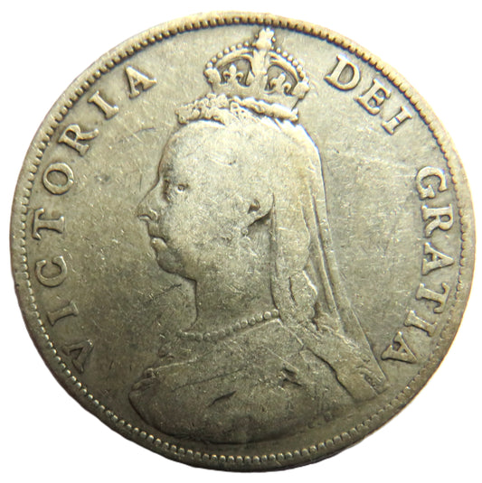 1887 Queen Victoria Silver Florin Coin - Great Britain