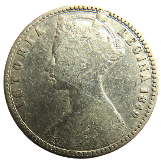 1849 Queen Victoria Silver Godless Florin Coin - Great Britain