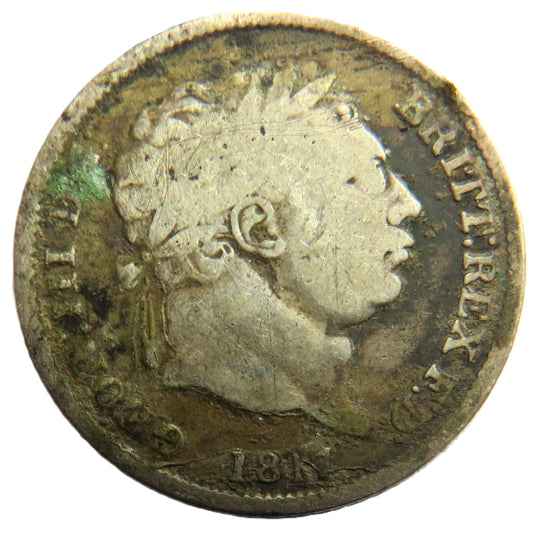 1817 King George III Silver Shilling Coin - Great Britain