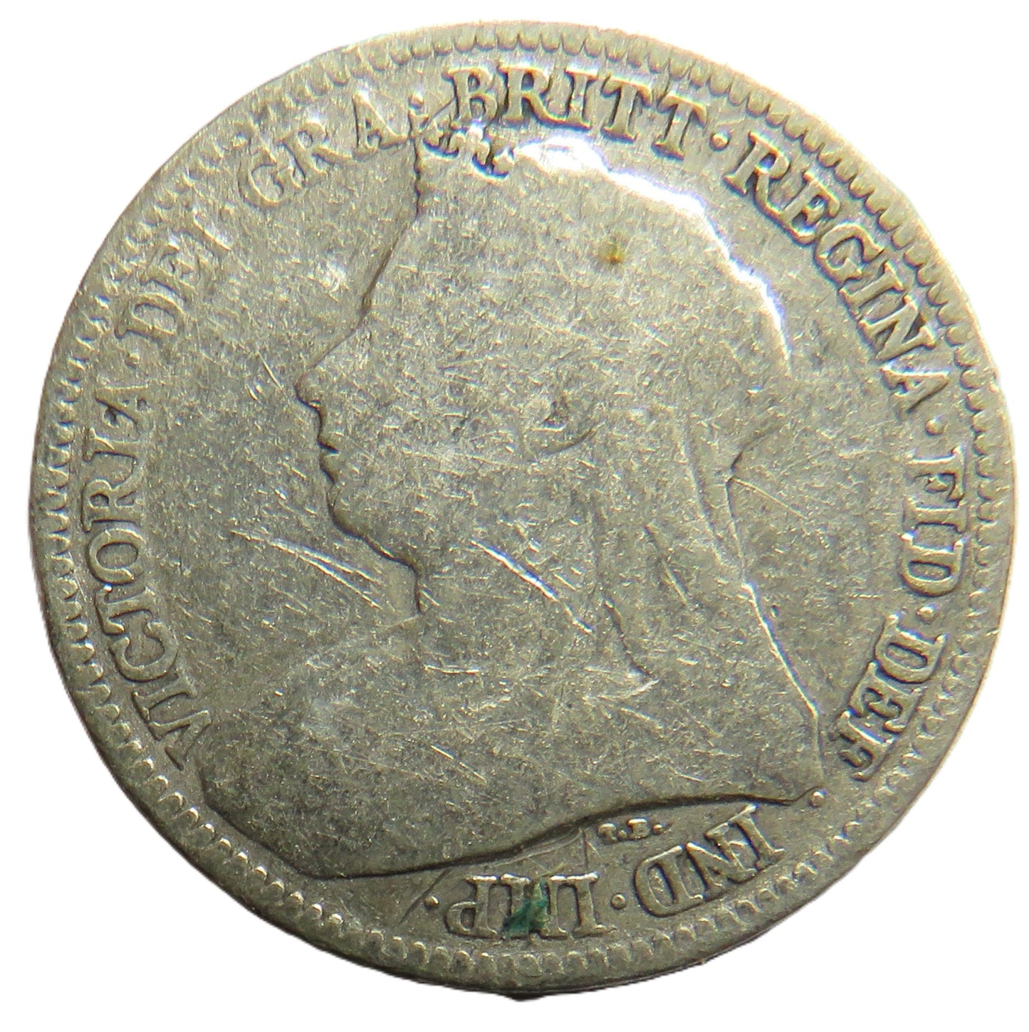 1893 Queen Victoria Silver Sixpence Coin - Great Britain