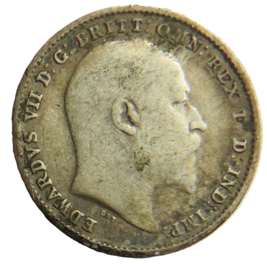 1904 King Edward VII Silver Threepence Coin - Great Britain