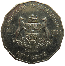 Load image into Gallery viewer, 1901-2001 Australia 50 Cents Coin Centenary of Federation
