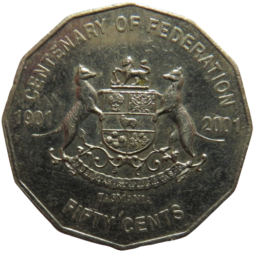 1901-2001 Australia 50 Cents Coin Centenary of Federation