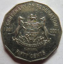 Load image into Gallery viewer, 1901-2001 Australia 50 Cents Coin Centenary of Federation
