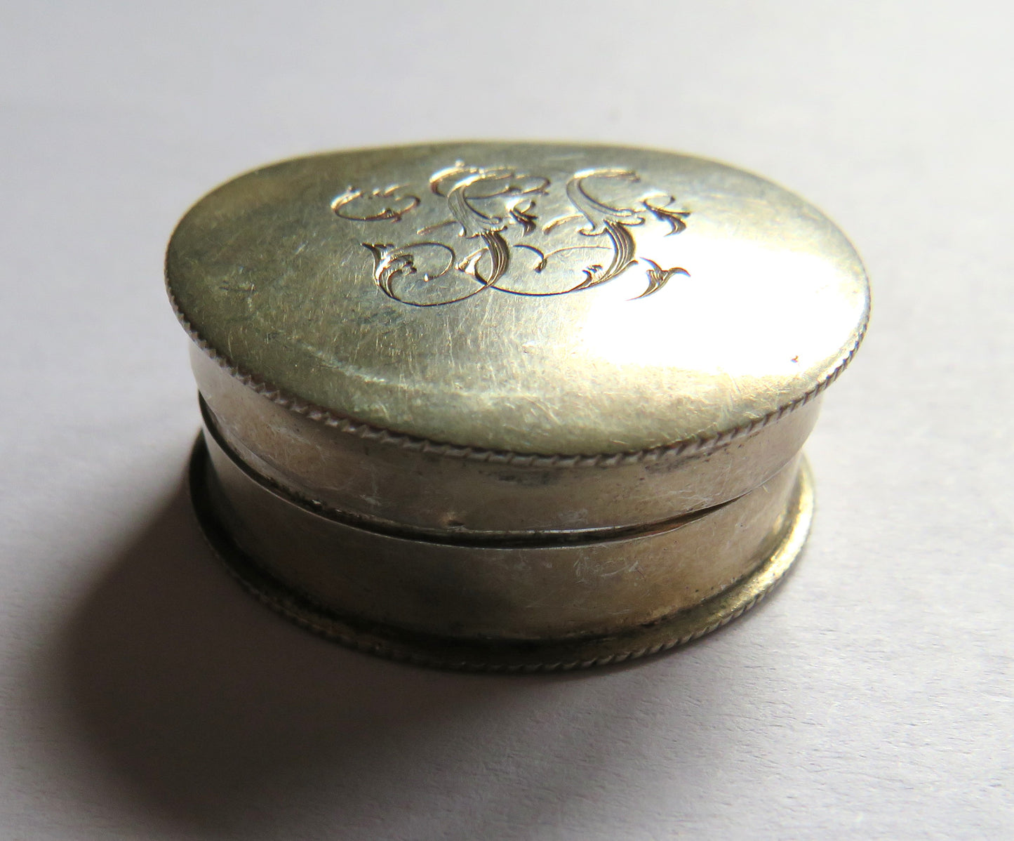Small Antique Sterling Silver Pill Box