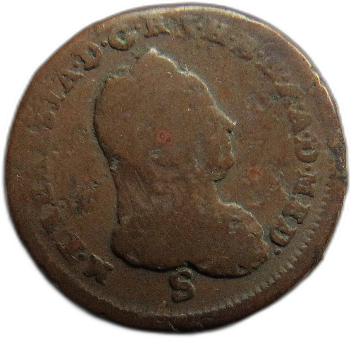 1777-S Italian States Milan One Soldo Coin