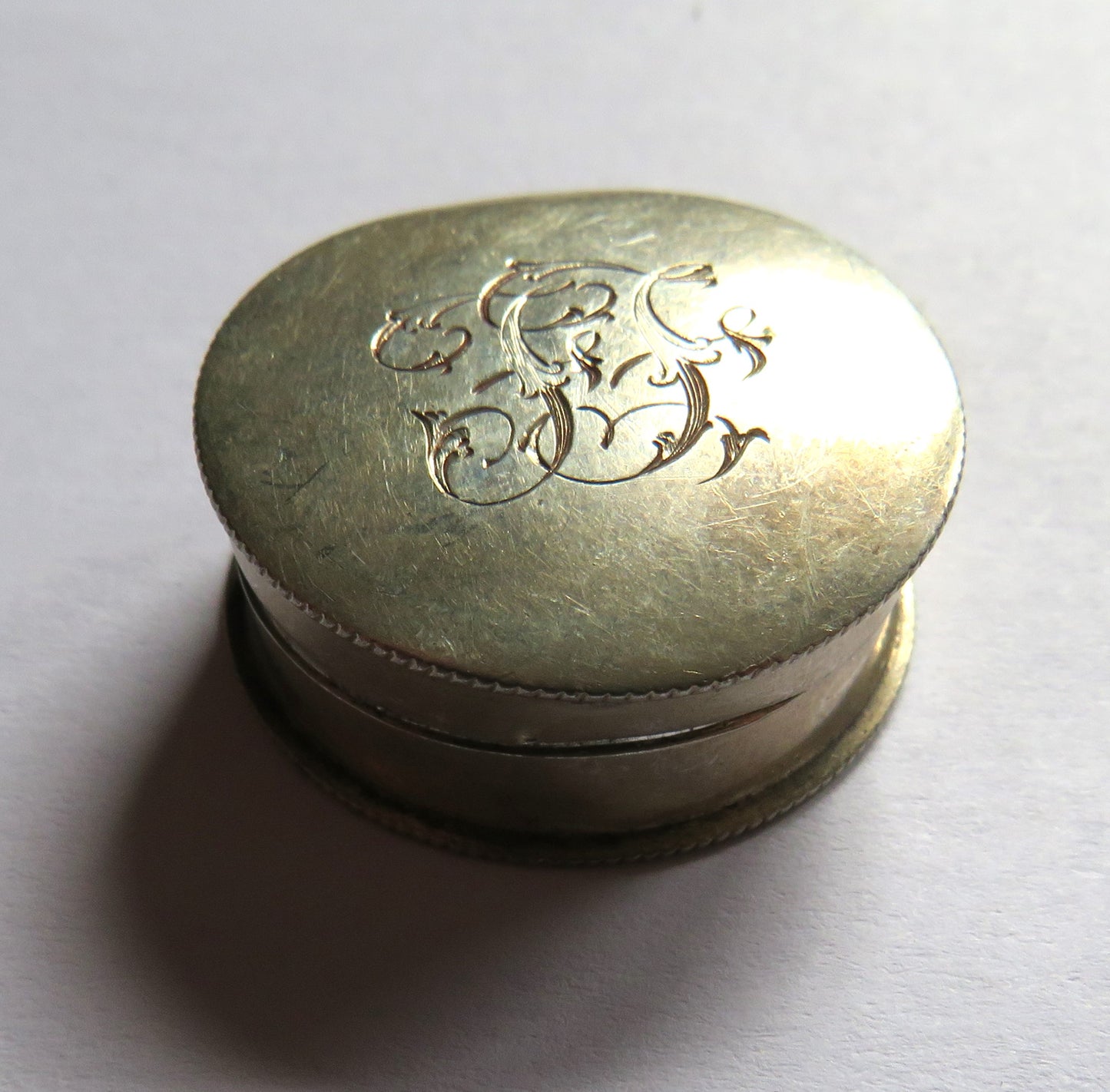 Small Antique Sterling Silver Pill Box