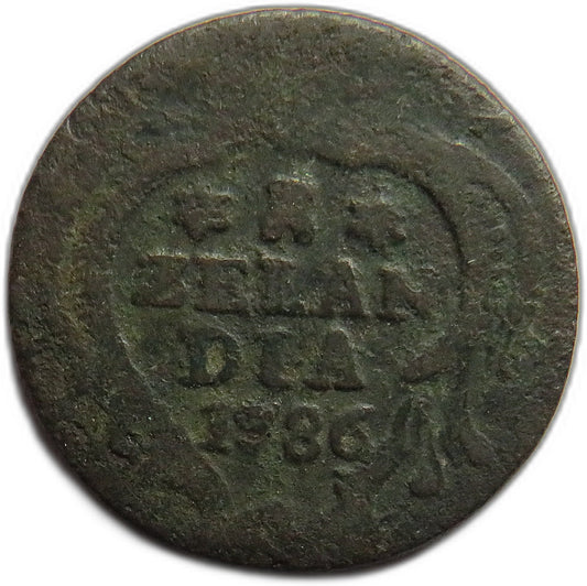1786 Netherlands Zeeland One Duit Coin