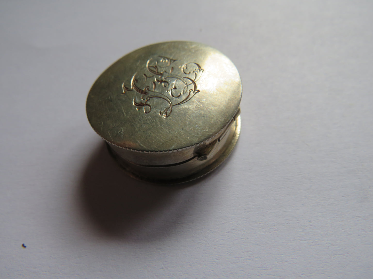 Small Antique Sterling Silver Pill Box