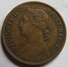 Load image into Gallery viewer, 1885 Queen Victoria Bun Head Farthing Coin - Great Britain
