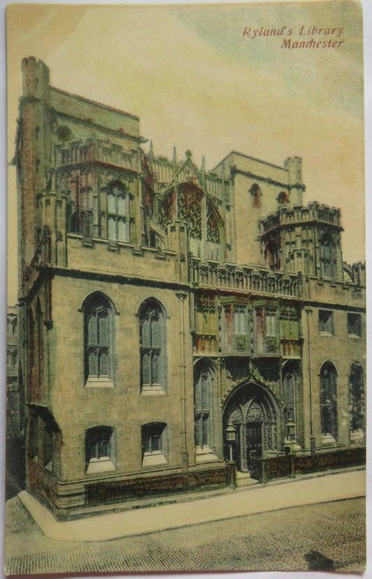 Vintage Postcard of Ryland's Library, Manchester