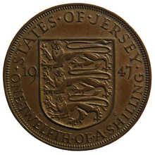 Load image into Gallery viewer, 1947 Jersey 1/12th of a Shilling Coin
