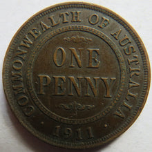 Load image into Gallery viewer, 1911 King George V Australia One Penny Coin
