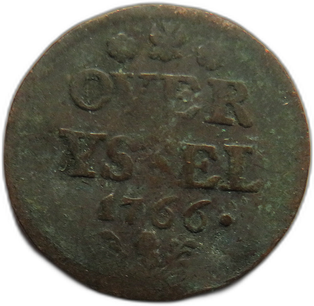 1766 Netherlands Overijssel One Duit Coin