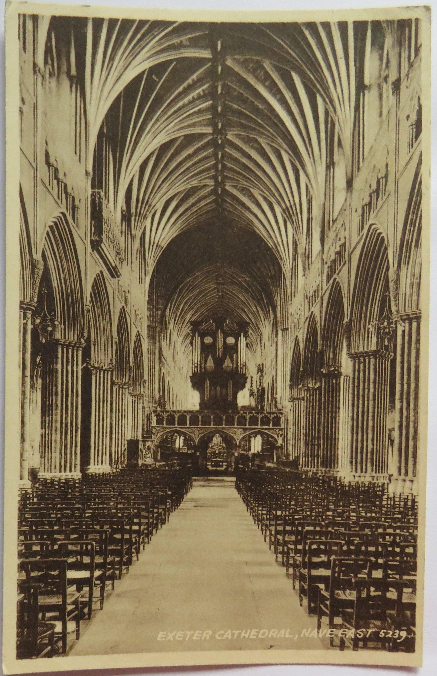 Vintage Postcard of Exeter Cathedral, Nave East