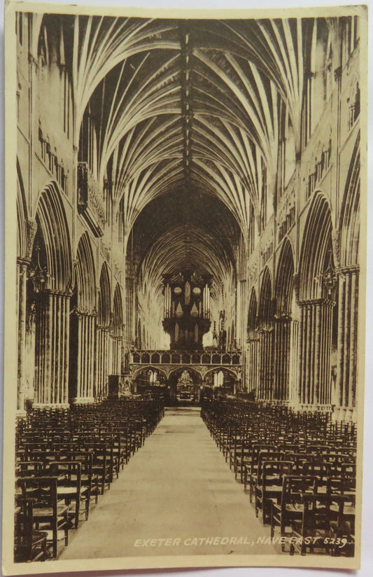 Vintage Postcard of Exeter Cathedral, Nave East