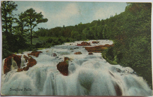 Vintage Edwardian Postcard of The Swallow Falls 1909