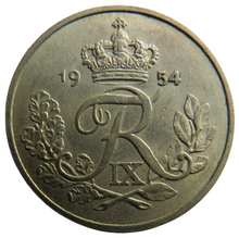 Load image into Gallery viewer, 1954 Denmark 25 Ore / Øre Coin
