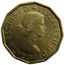 Load image into Gallery viewer, 1967 Queen Elizabeth II Brass Threepence Coin In High Grade
