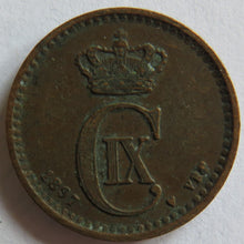 Load image into Gallery viewer, 1897 Denmark One Ore Coin
