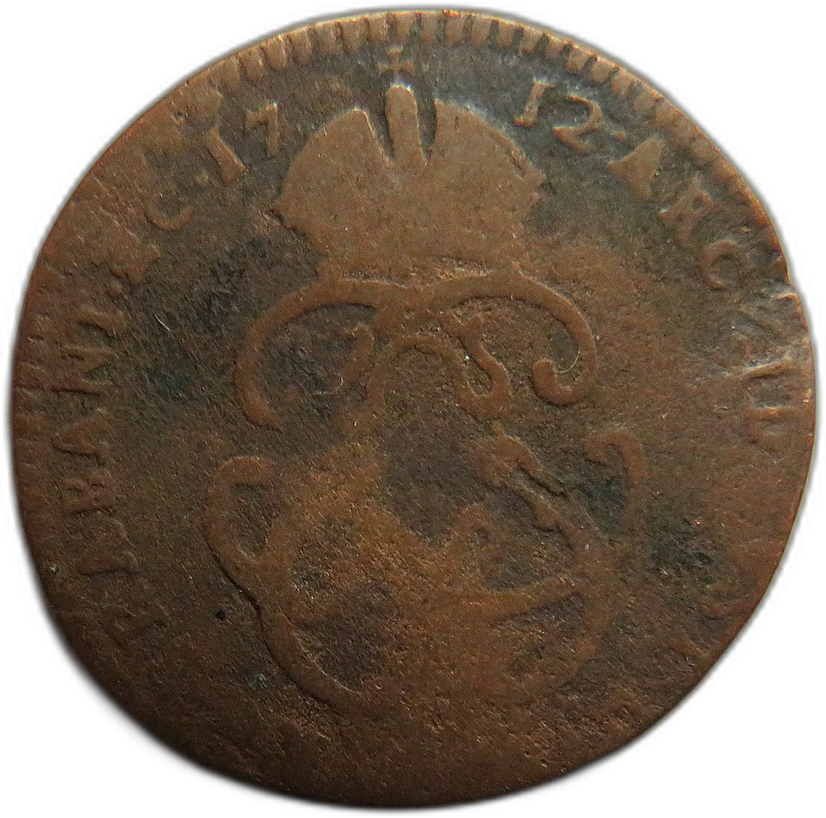 1712 Spanish Netherlands Flanders 1 Liard Coin