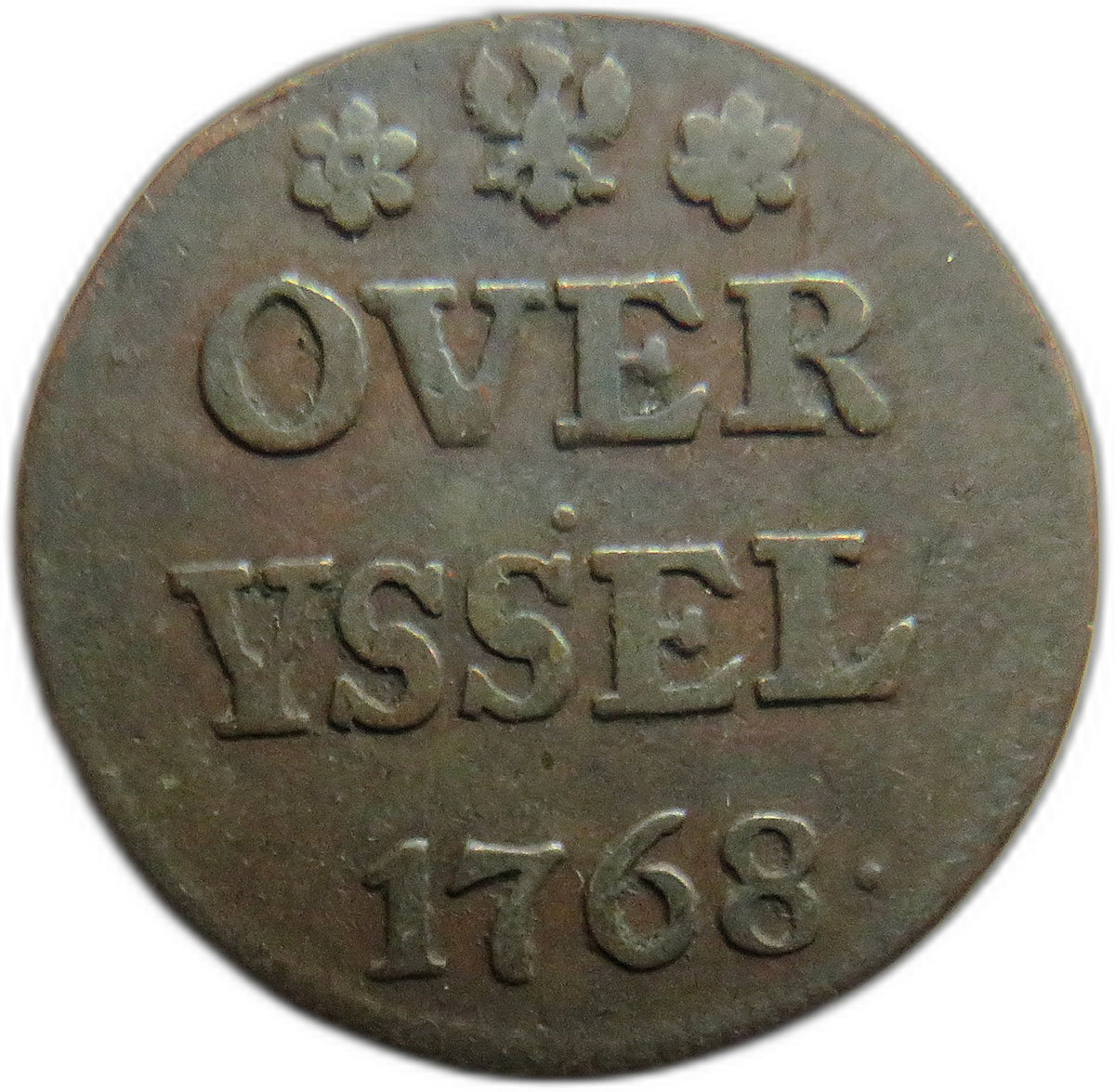 1768 Netherlands Overijssel One Duit Coin