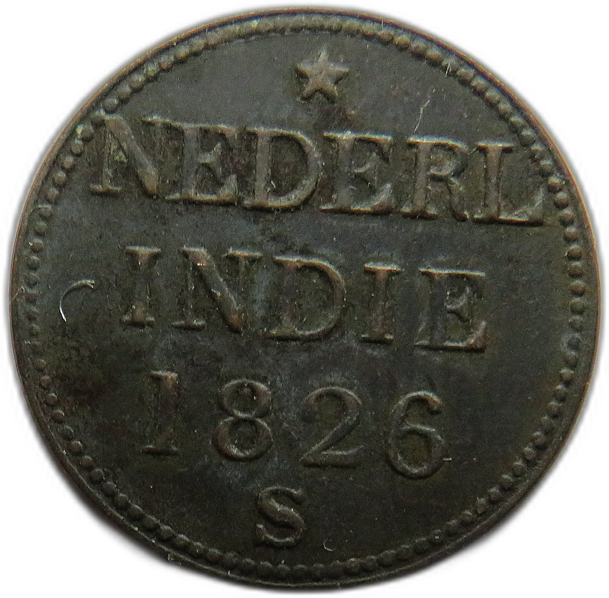 1826-S Netherlands East Indies Sumatra 1/4 Stuiver Coin Better Grade