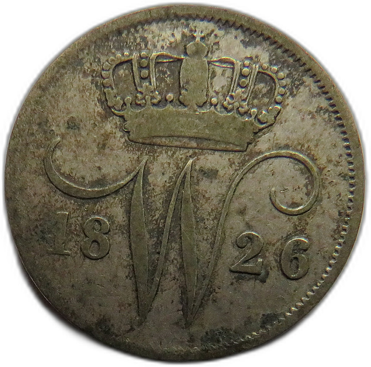 1826 Netherlands 10 Cents Coin