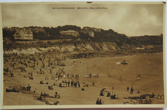 Vintage Postcard of Gyllyngvase Beach, Falmouth