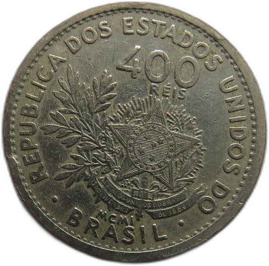 1901 Brazil 400 Reis Coin