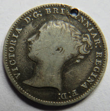 Load image into Gallery viewer, 19thC Queen Victoria Silver Threepence Love Token Coin - &quot;Maggie&quot;
