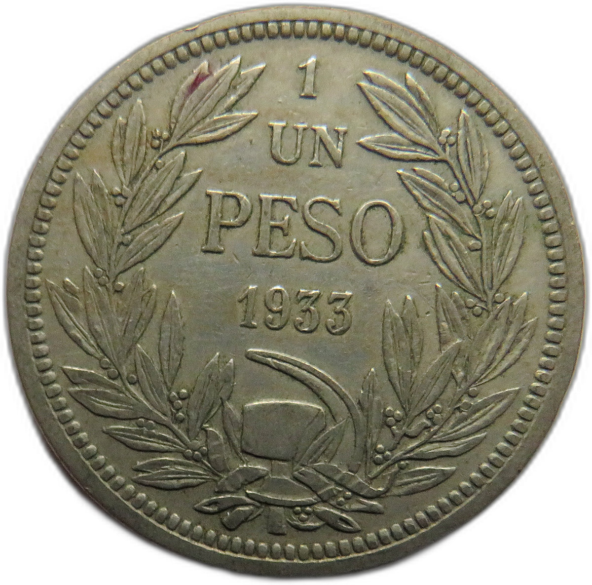 1933 Chile One Peso Coin