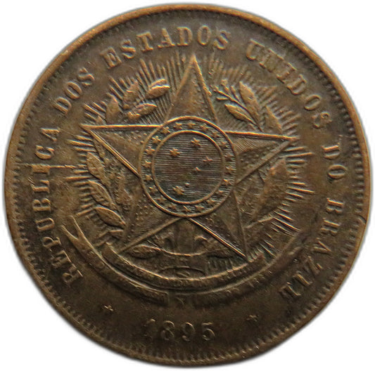 1895 Brazil 20 Reis Coin