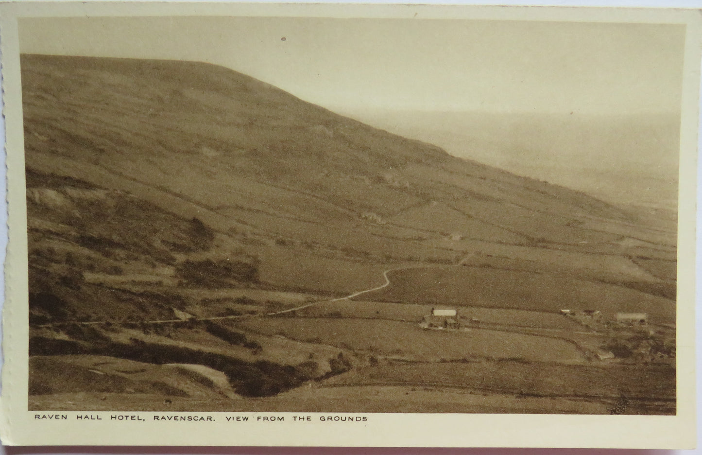Vintage Postcard of Raven Hall Hotel, Ravenscar, View From The Grounds