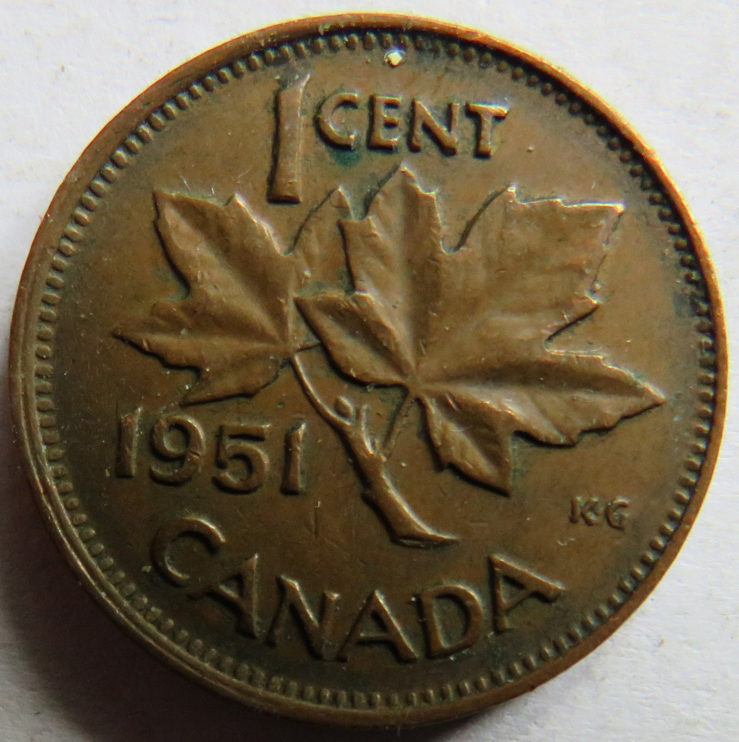 1951 King George VI Canada One Cent Coin