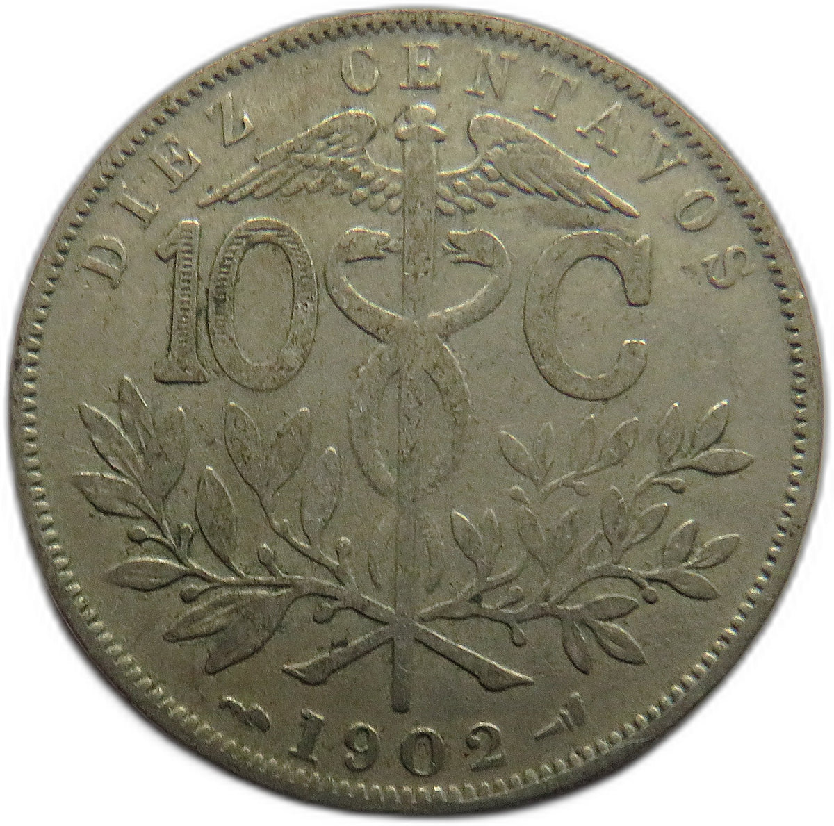 1902 Bolivia 10 Centavos Coin