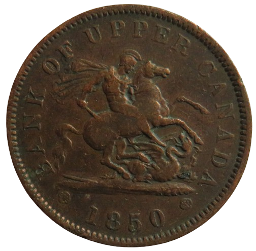 1850 Bank Of Upper Canada One Penny Bank Token