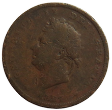 Load image into Gallery viewer, 1827 King George IV One Penny Coin -Rare - Great Britain
