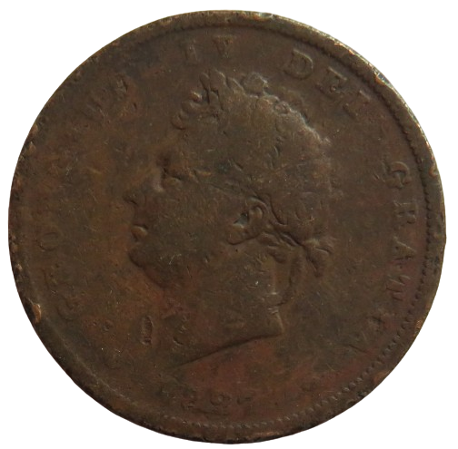 1827 King George IV One Penny Coin -Rare - Great Britain