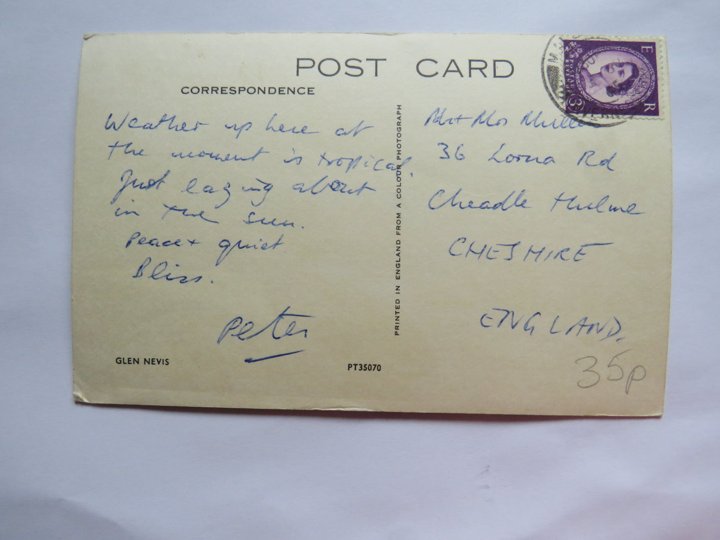 Vintage Postcard of Glen Nevis